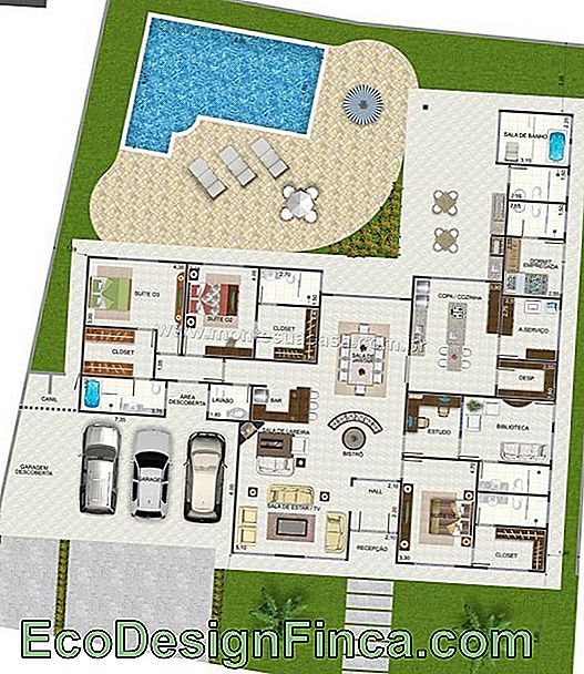 Maisons en L: plans, dessins et photos incroyables! - projet grande maison avec piscine