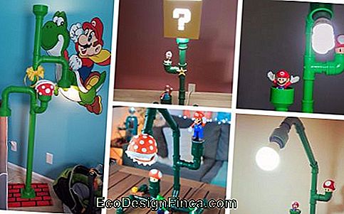 Luminaire en PVC - 60 modèles impressionnants et comment! - lampe idées pour luminaire Mário Bros