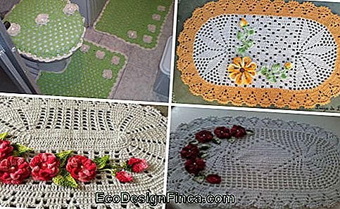 4 tapis différents avec applications florales