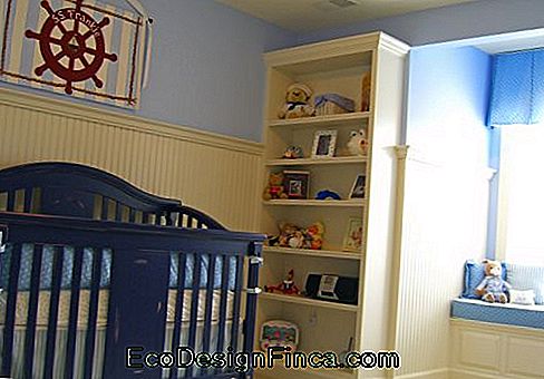 kitaplık ile bebek denizci yatak odası