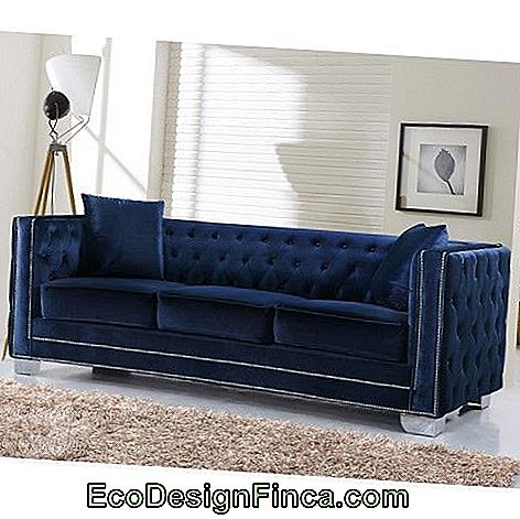 Dark blue sofa combined with neutral walls and rug.