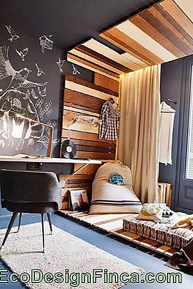 Wilt u uw kamer ultramodern en mooi maken? Wat dacht je van dit decor en deze houten hangtafel?