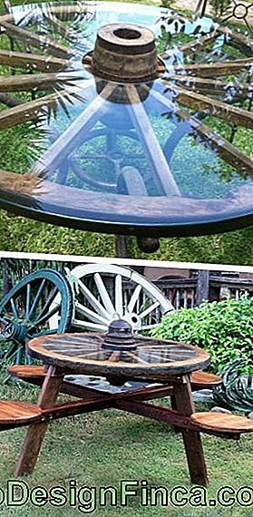 zemniecisks dārza vagona riteņu galds