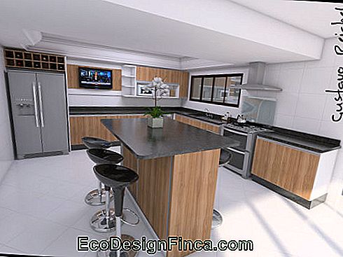 design della cucina con tv