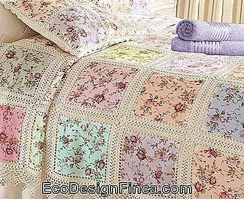 floral quilt with crochet