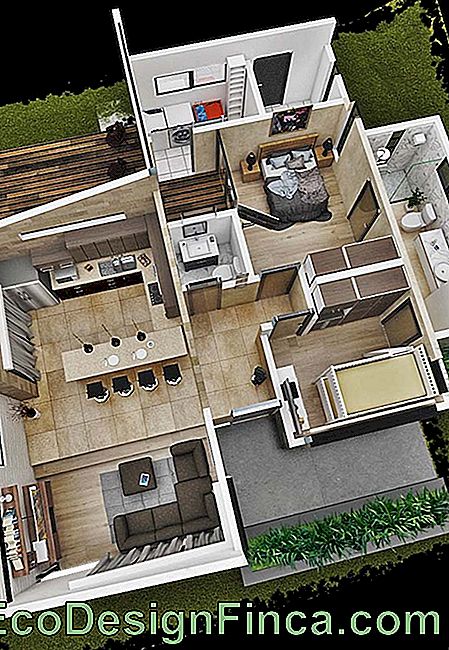 3D small house plan