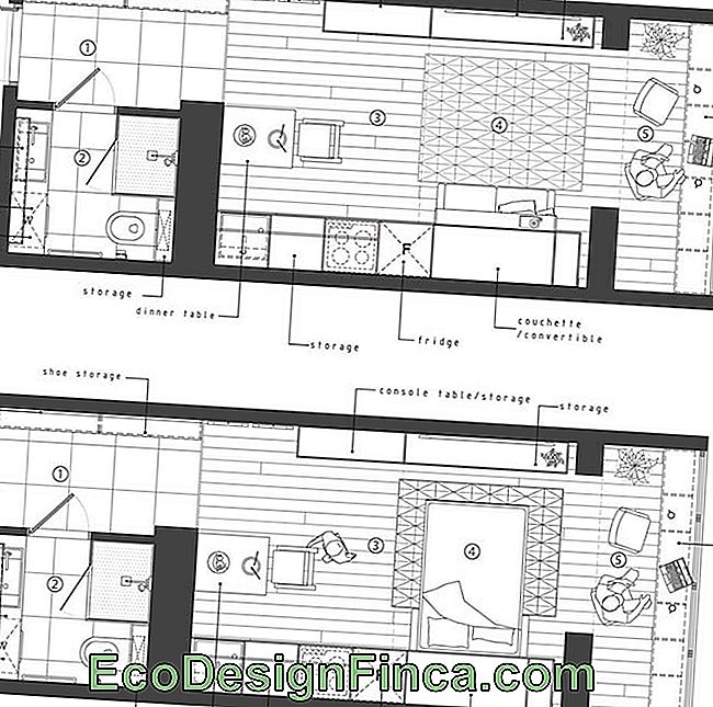 Small house with sofa bed layout